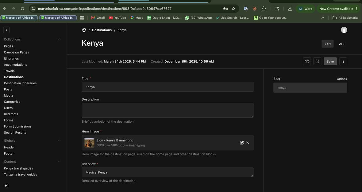 Payload CMS admin